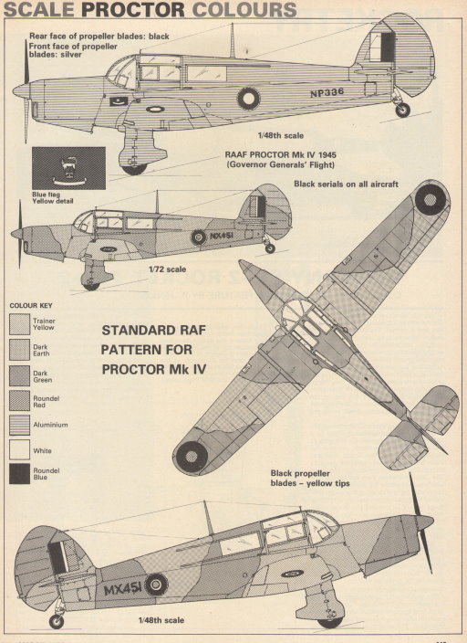 Percival Proctor Mk.IV, рисунок G.C.Thomas, 1/72, MAP Plans pack 2991